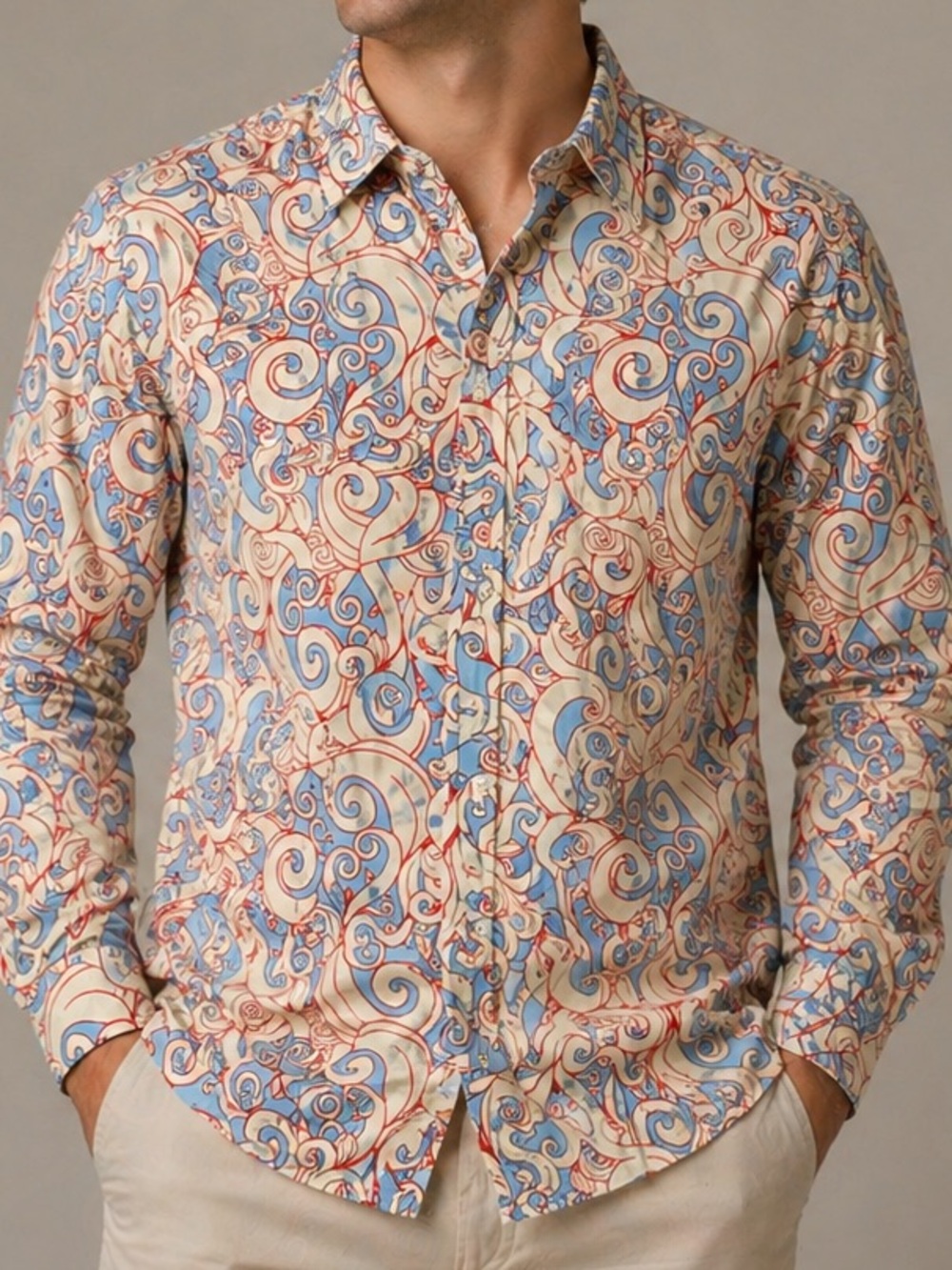 John Lennon English Laundry Men’s Paisley Button Shirt size xl